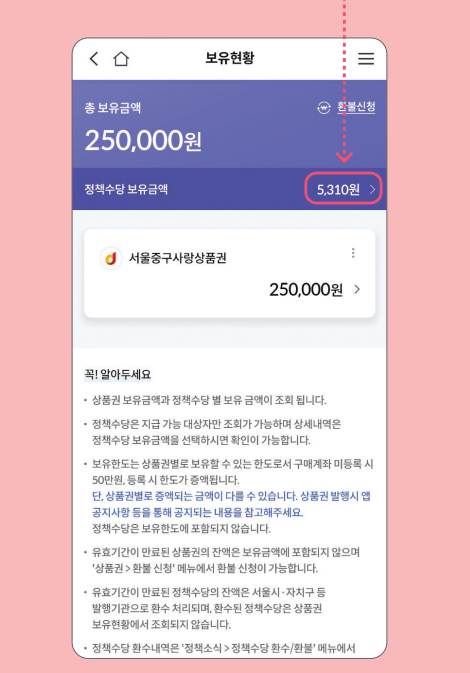 손목닥터 9988 포인트 사용 (서울페이 전환 방법)과 관련된 서울페이 사용하는 과정설명 중 일부 화면 캡처