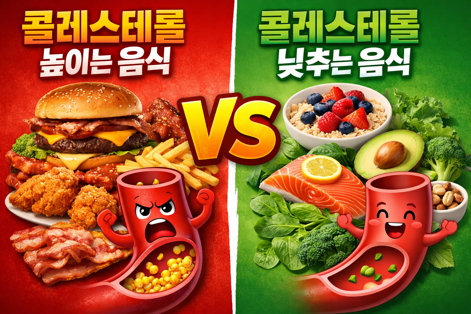 콜레스테롤 상승 음식과 낮추는 방법