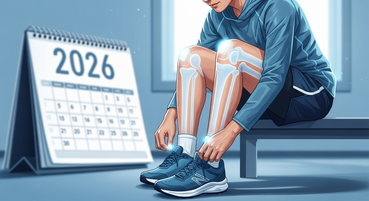 2026년, 건강하고 유연한 관절 덕분에 활기차게 운동 준비를 하는 사람의 모습