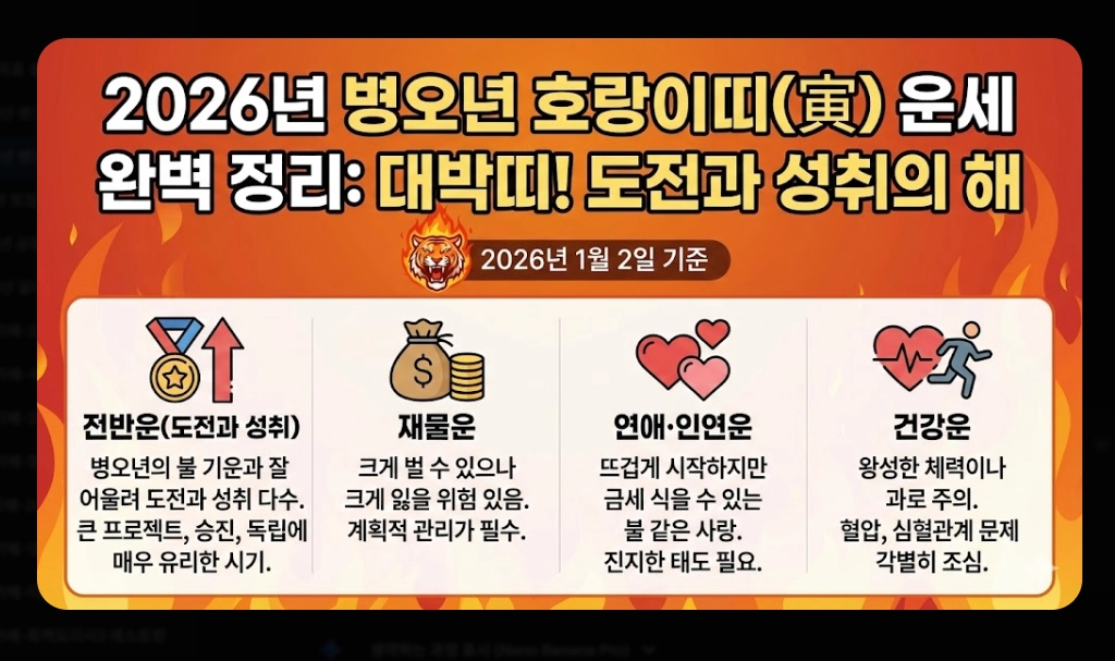 2026년 병오년 새해 운세 완벽 정리