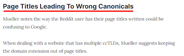 잘못된 표준으로 이어지는 페이지 제목 이미지