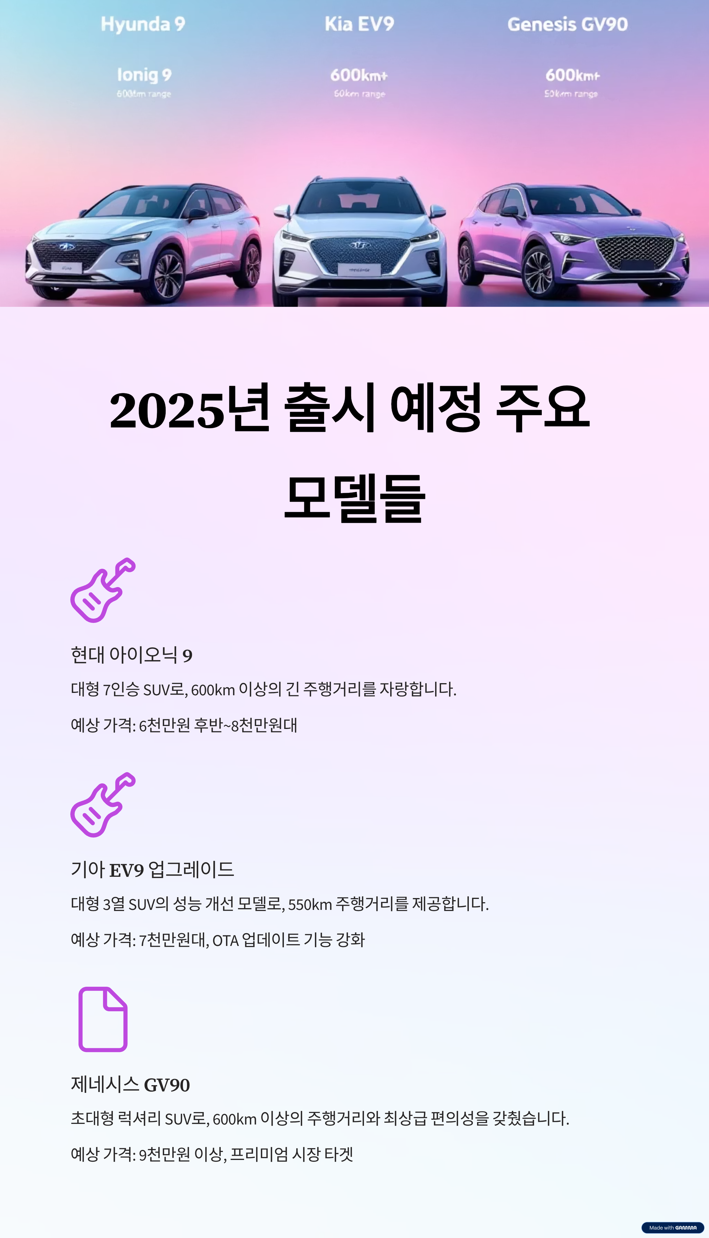국산 전기 SUV