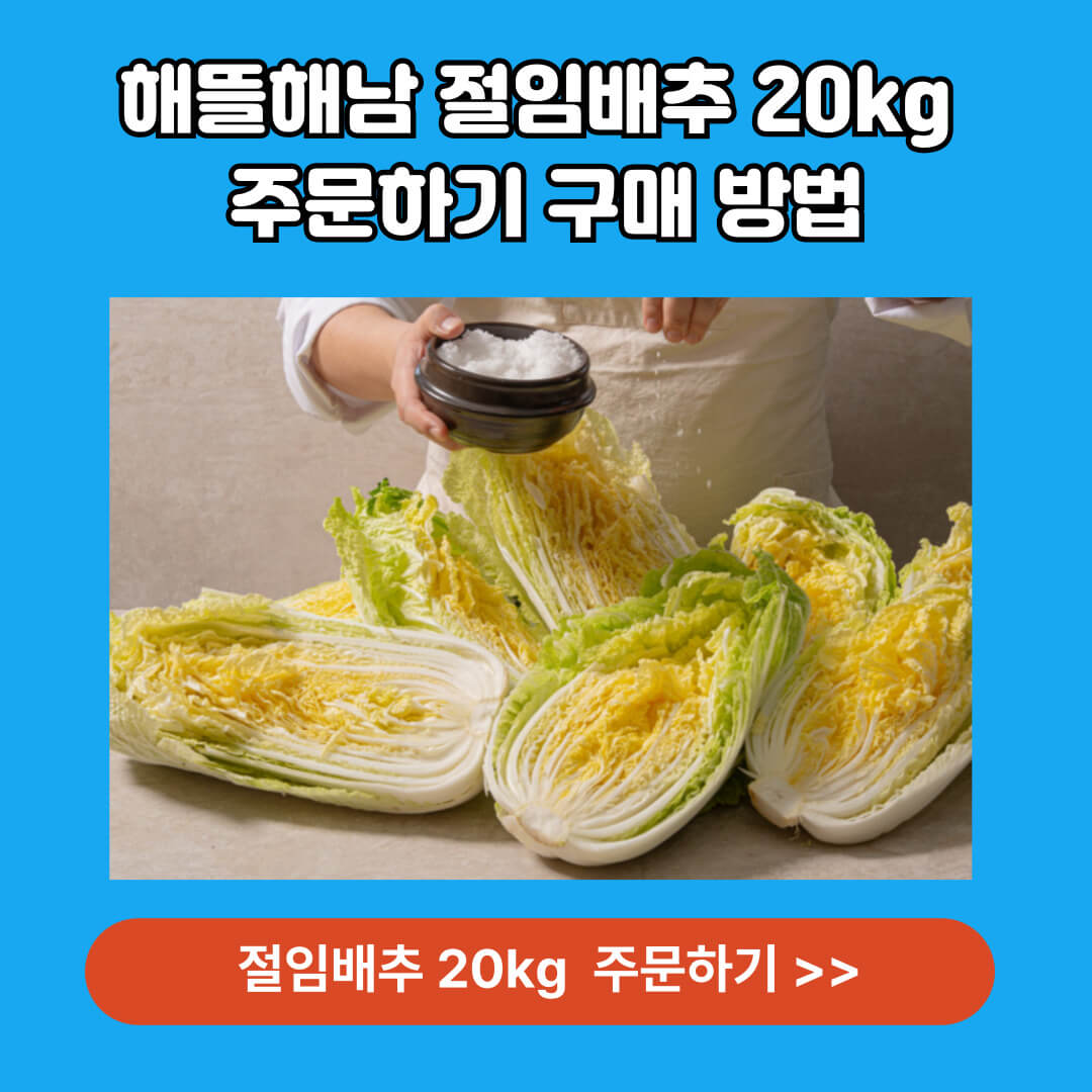 해뜰해남 절임배추 20kg 주문하기