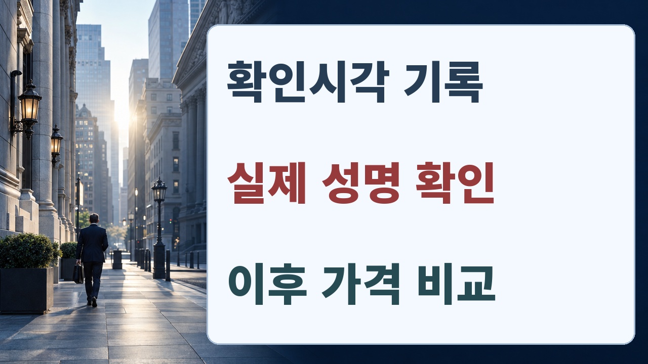 발표 전 시각 기록, 실제 성명 확인, 이후 가격 비교의 세 가지 순서