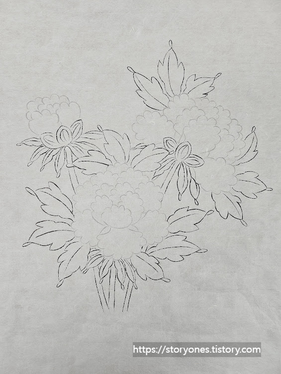 직접 그린 모란