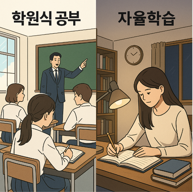 학원식 공부와 자율학습