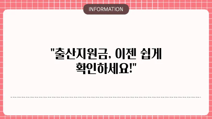 출산지원금 신청 절차