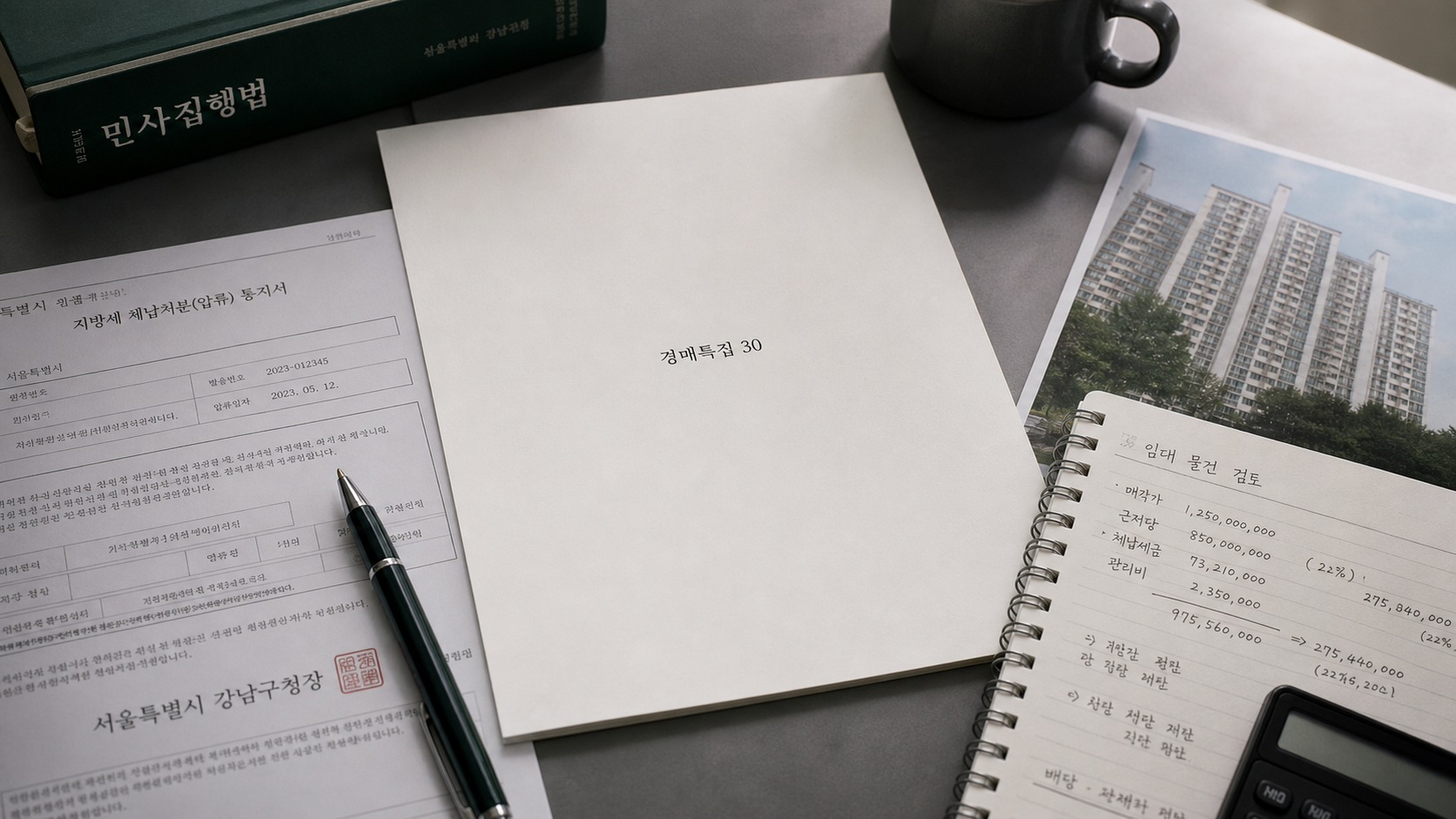 경매 물건의 체납세금, 어디까지 확인해야 할까?의 핵심 확인 항목을 정리한 부동산 경매 안내 표지