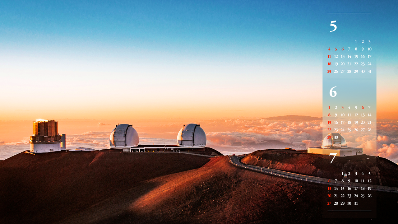 04 노을과 마우나케아 천문대 B - 2025년6월 노트북배경화면
