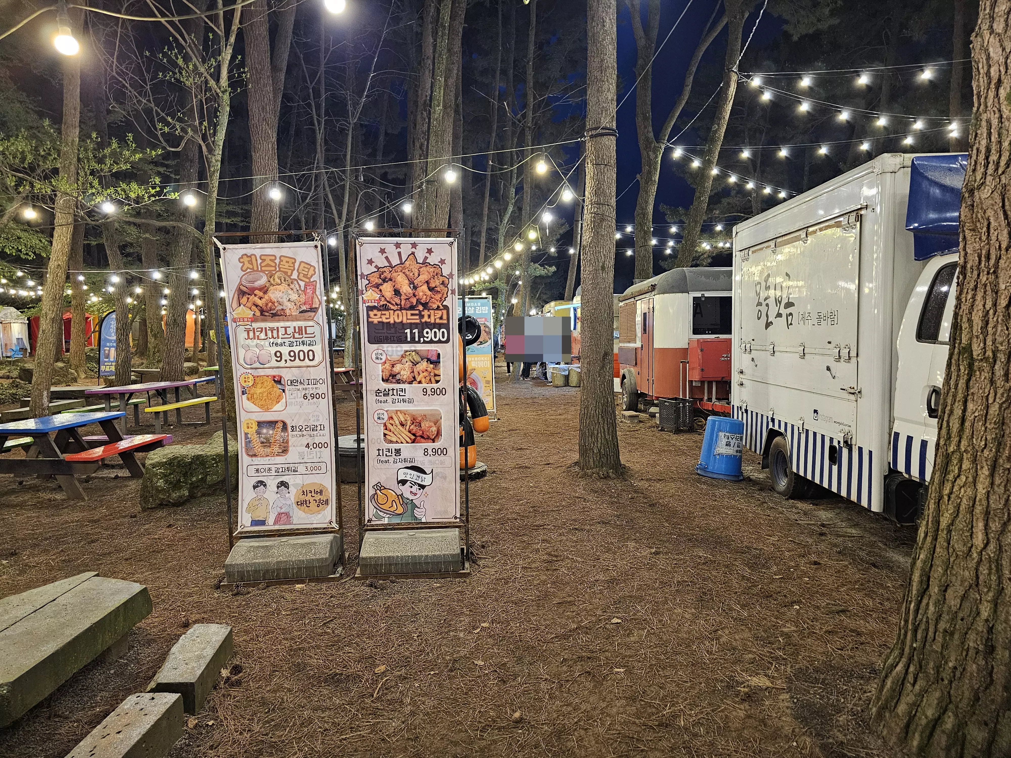 수목원길 야시장 먹거리