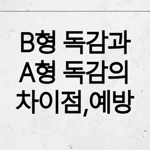 B형 독감과 A형 독감의 차이점