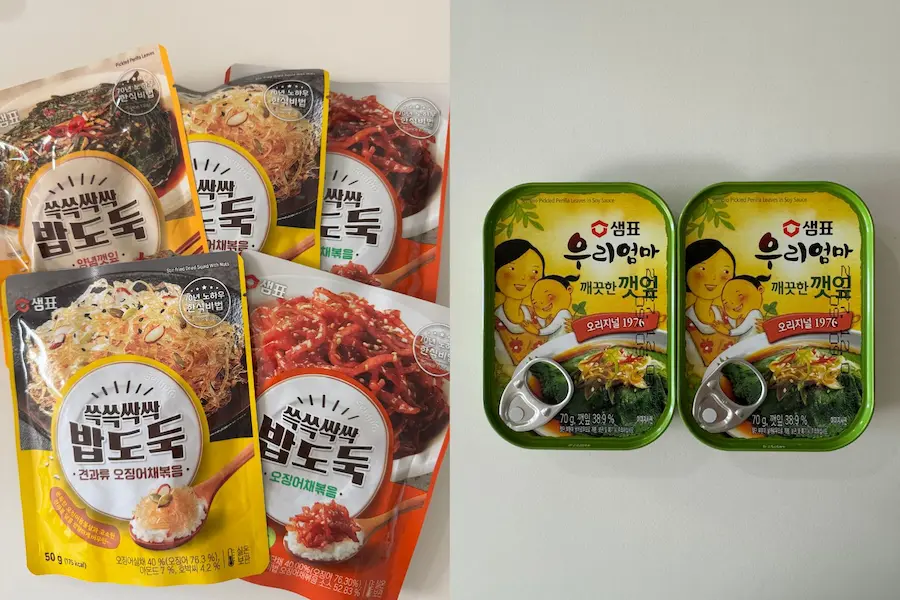샘표 진공포장 밑반찬류-양념깻잎, 오징어채볶음