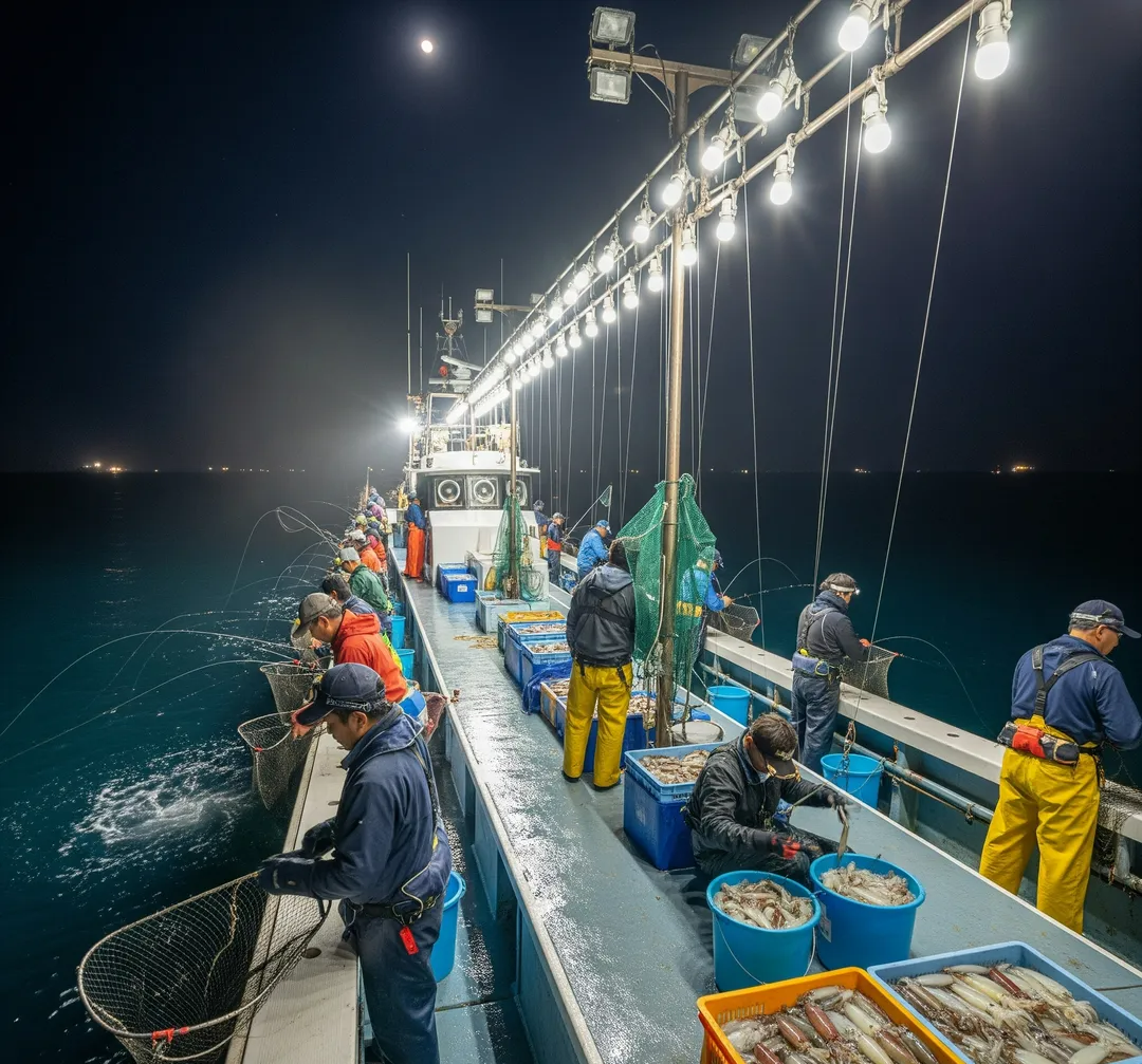 선상 오징어 낚시 채비 관련 이미지