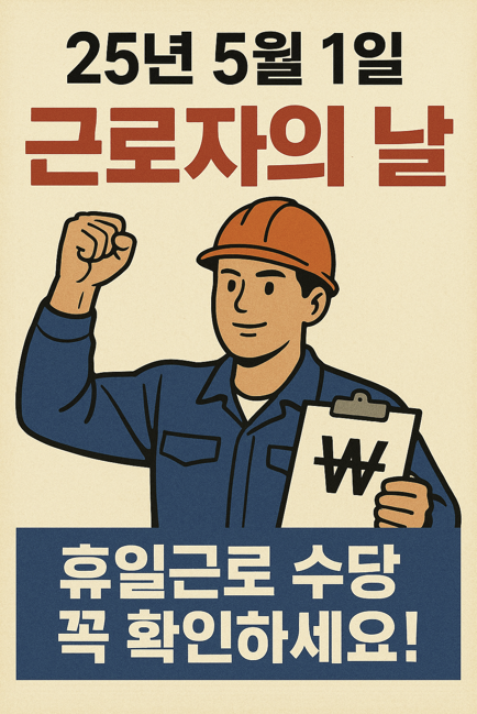 25년 5월 1일 근로자의 날, 휴일근로 수당 꼭 확인하세요!
