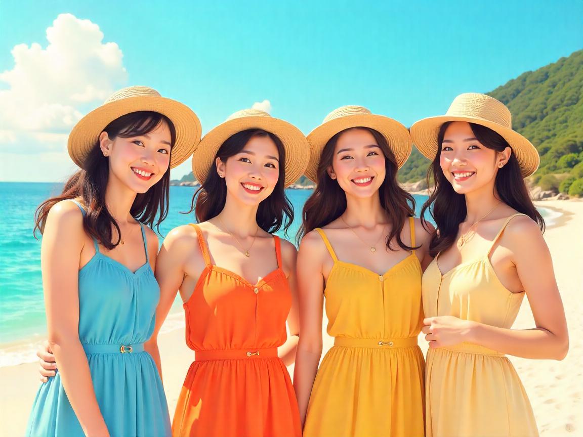 강원도 여행온 친구 4명이 짝은 사진