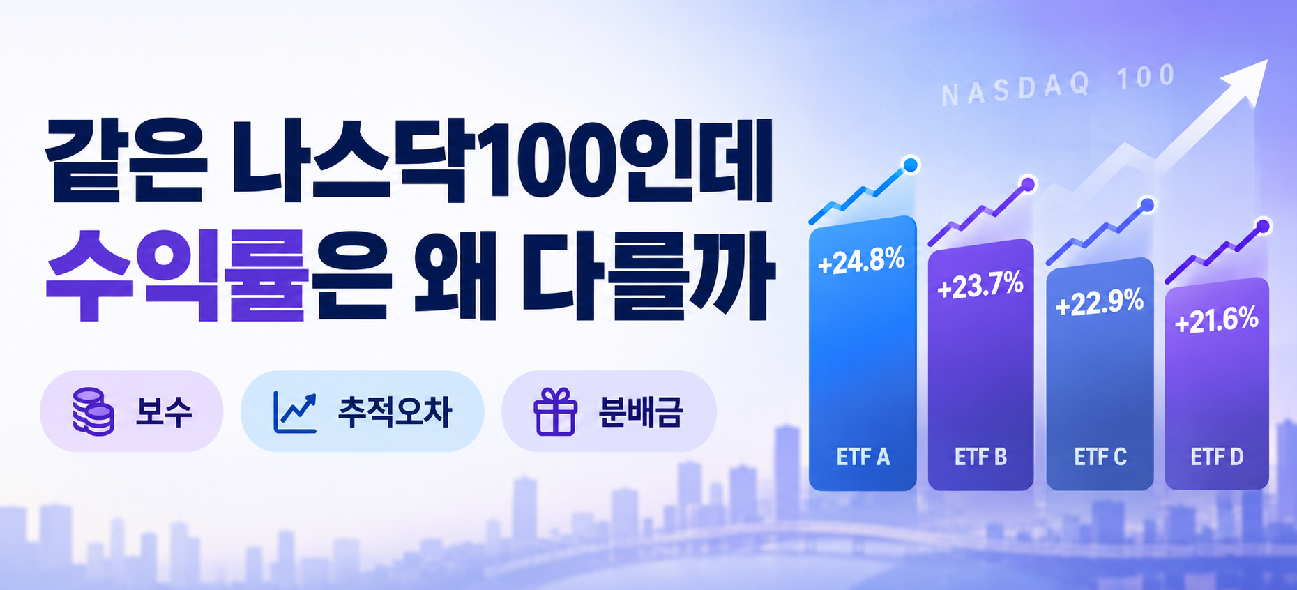나스닥100 ETF 수익률 차이 보수 추적오차 분배금 비교