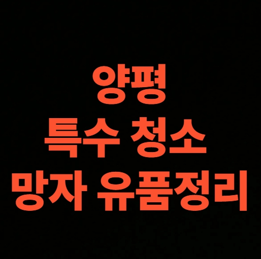 양평 유품정리 업체 어디까지 해줄까? 특수청소 비용 알아보기