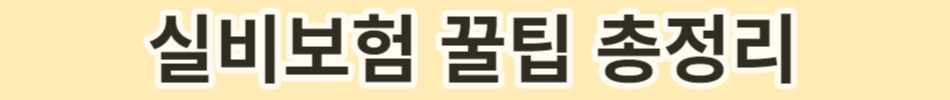 실비보험 꿀팁 총정리