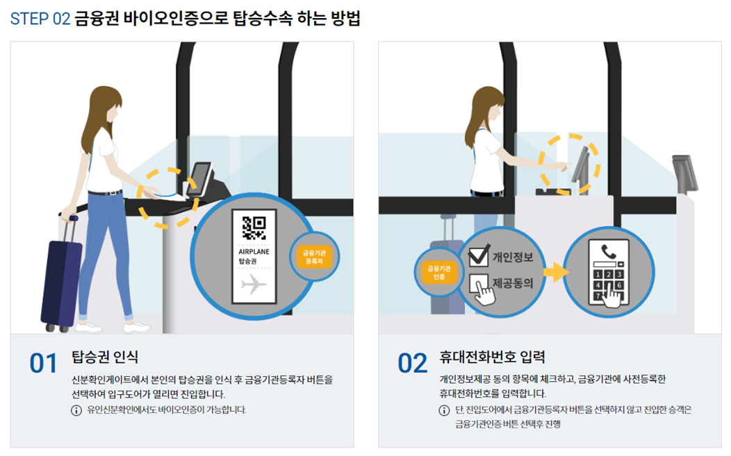 공항 바이오정보등록 방법 및 바이오 인증으로 수속하는 방법