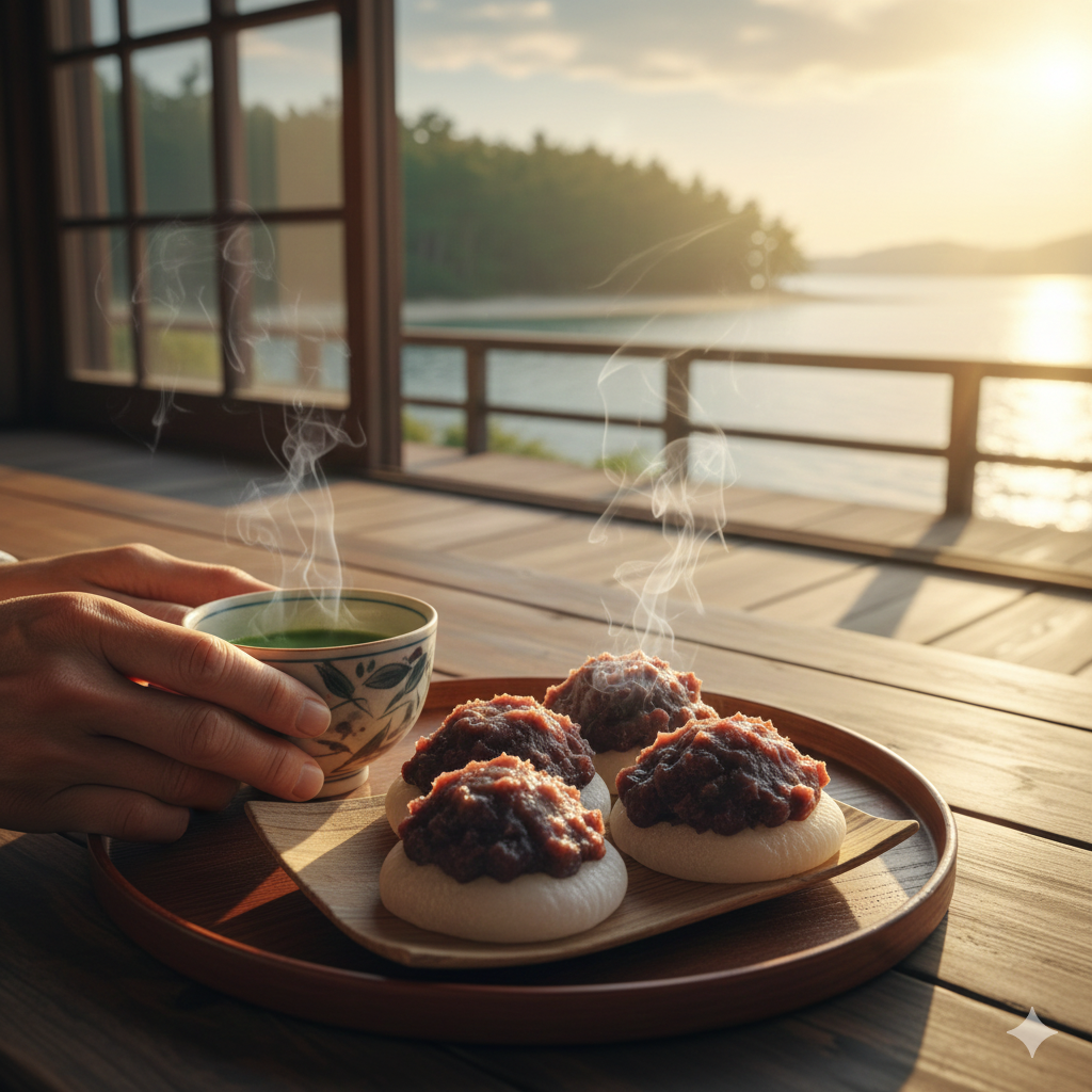 팥소를 듬뿍 올린 치에노모치