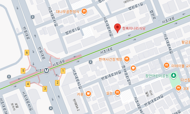 청록미나리식당 지도, 서초역 교대역 샤브샤브 맛집 베스트, 청록미나리식당, 담온정, 스키당, 오늘 점심 뭐 먹지?