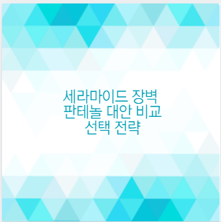 세라마이드 장벽 판테놀 대안 비교 선택 전략