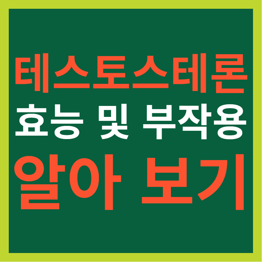 테스토스테론 효능 및 부작용 알아 보기