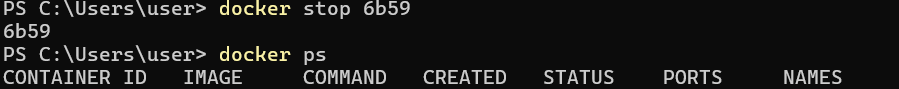 docker stop
