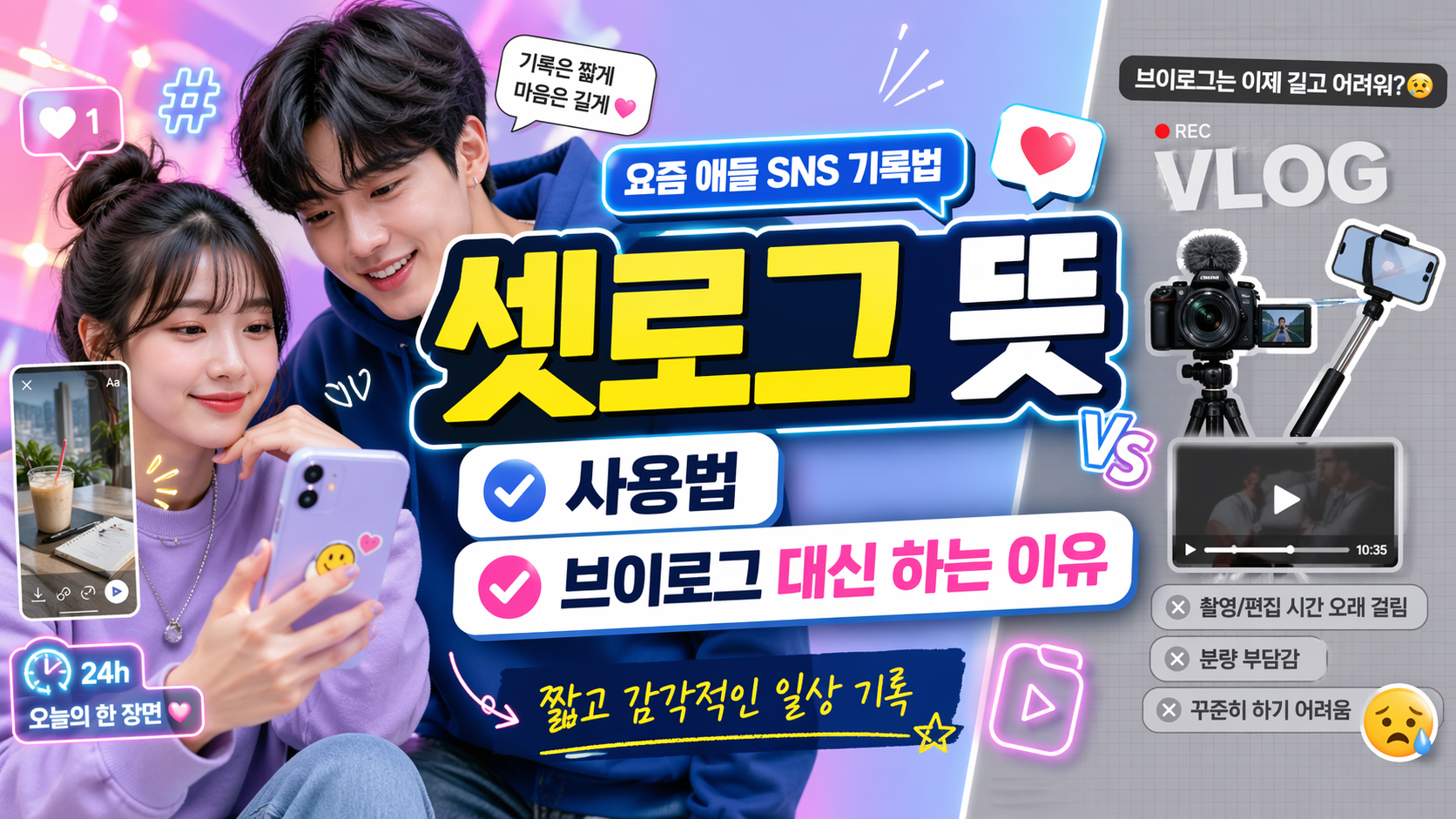 셋로그(SETLOG) 뜻과 사용법｜브이로그와 차이&middot;찍는법&middot;주의사항 정리