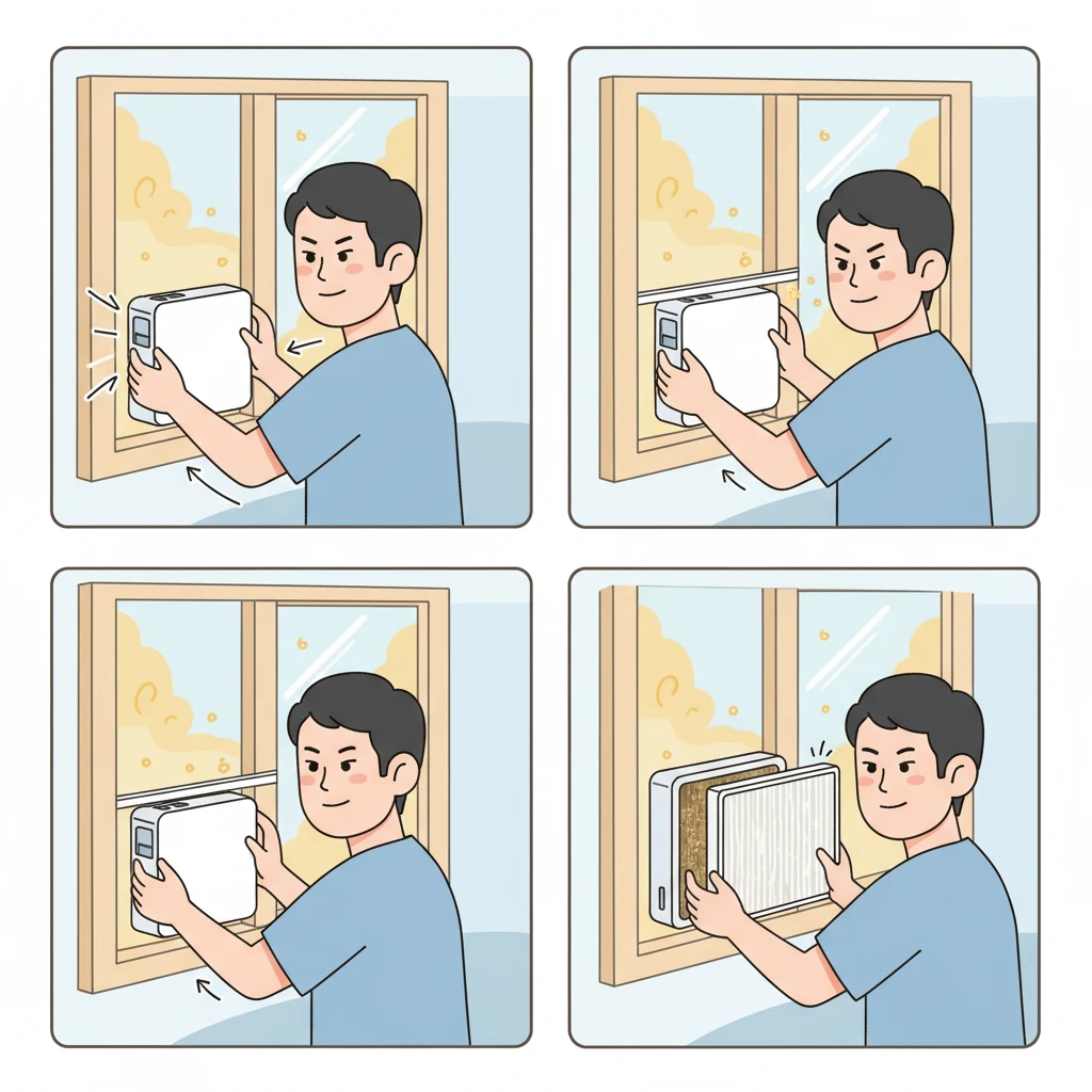 미세먼지 나쁜 날 안전한 환기 창문형..