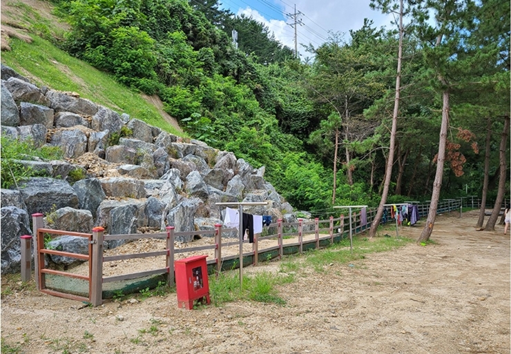 장호비치 캠핑장 빨랫줄