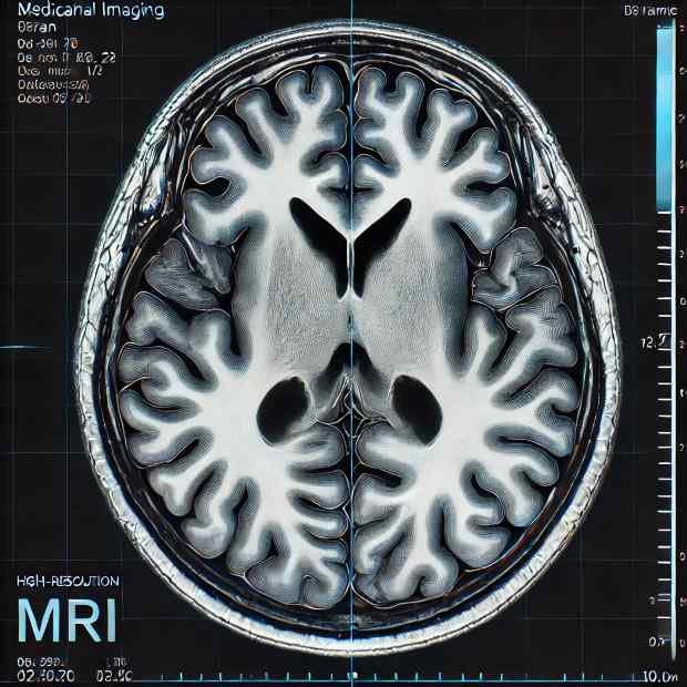 사람의 뇌를 촬영한 MRI 사진