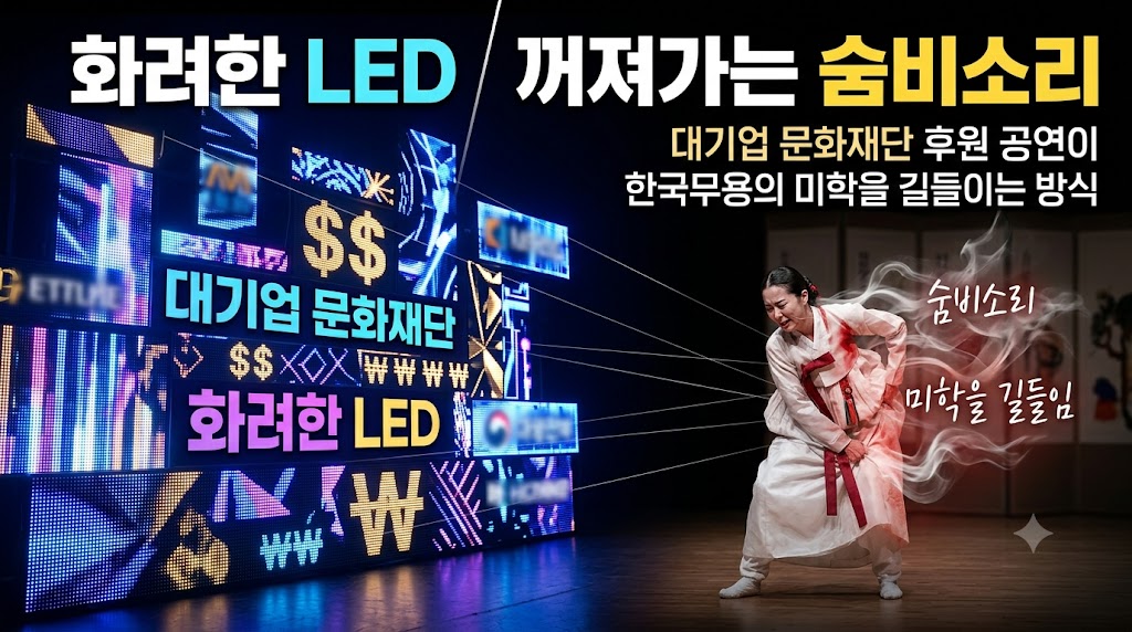 화려한 LED와 꺼져가는 숨비소리: 대기업 문화재단 후원 공연이 한국무용의 미학을 길들이는 방식
