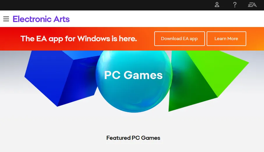 Origin-홈페이지화면