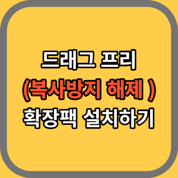 드래그 프리 복사방지 해제