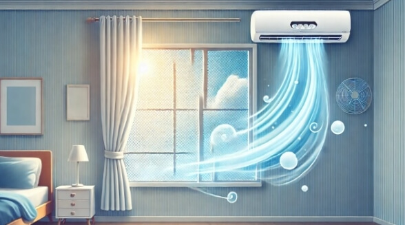 바깥바람보다는 에어컨을 활용하여 창문을 열지 않는 것이 좋습니다.