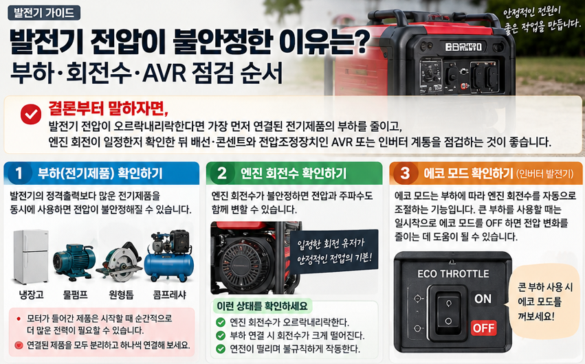 발전기 전압이 불안정한 이유는