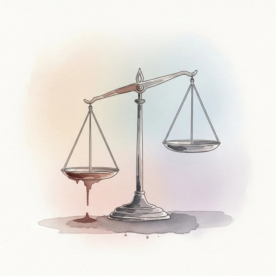 정의의 저울, 무거운 한쪽.