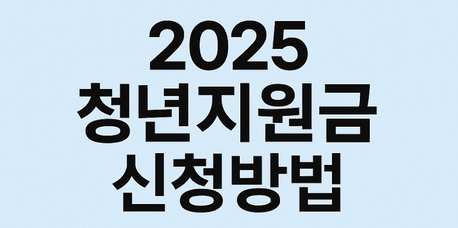 2025 청년지원금 신청방법 총정리