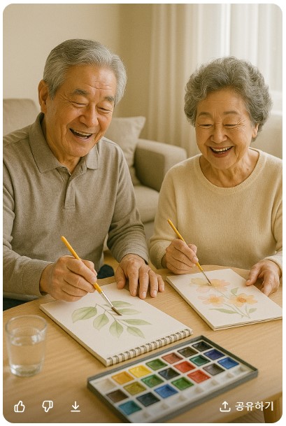 부부가 함께하느 노년 취미 활동 이미지
