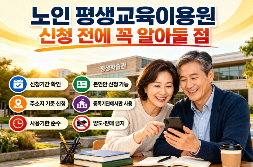 노인 평생교육이용권 35만원 신청방법! 총정리!(1961년생 꼭 확인)