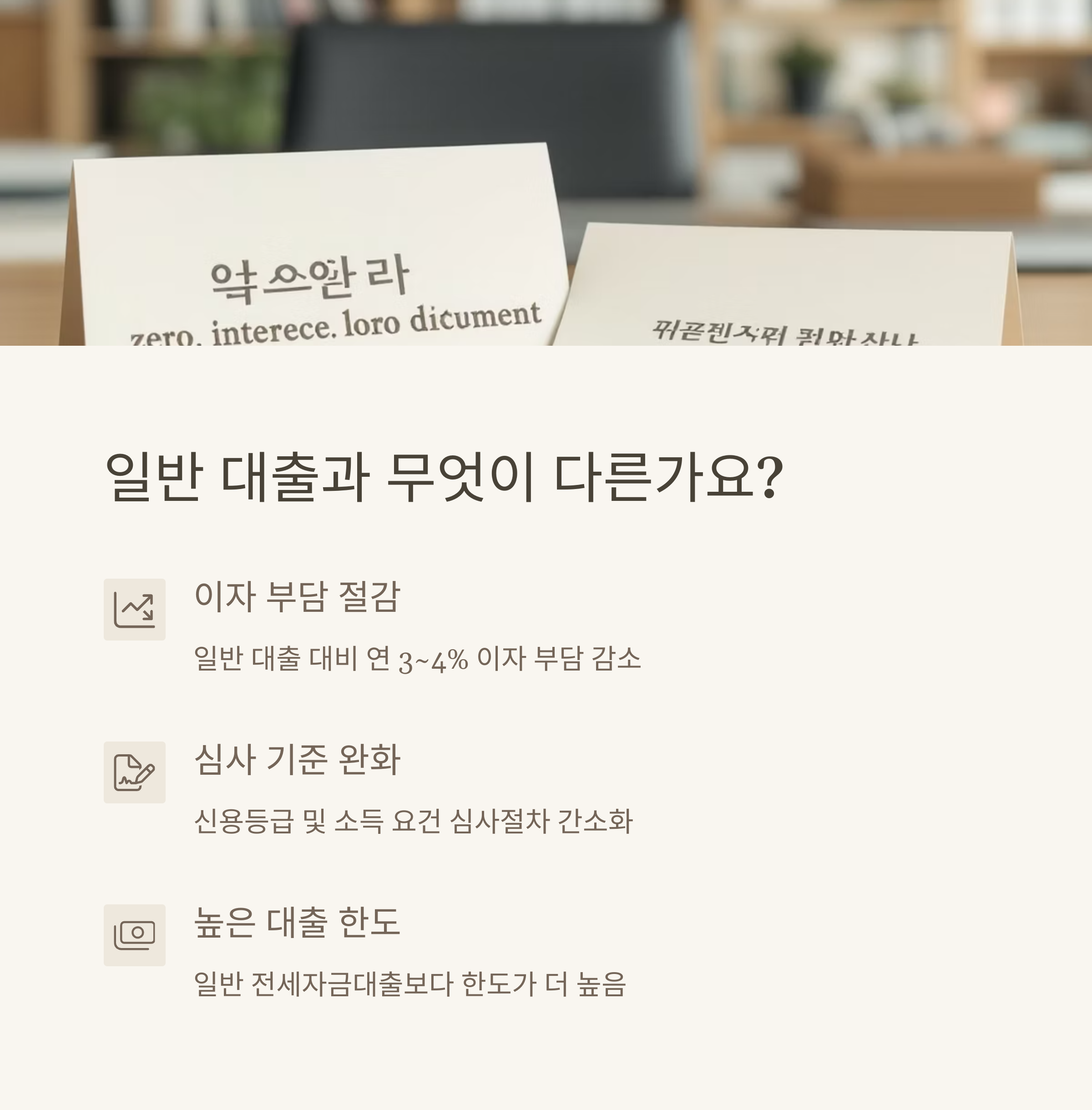공무원 전세자금대출 무이자-신청조건과 일반대출비교