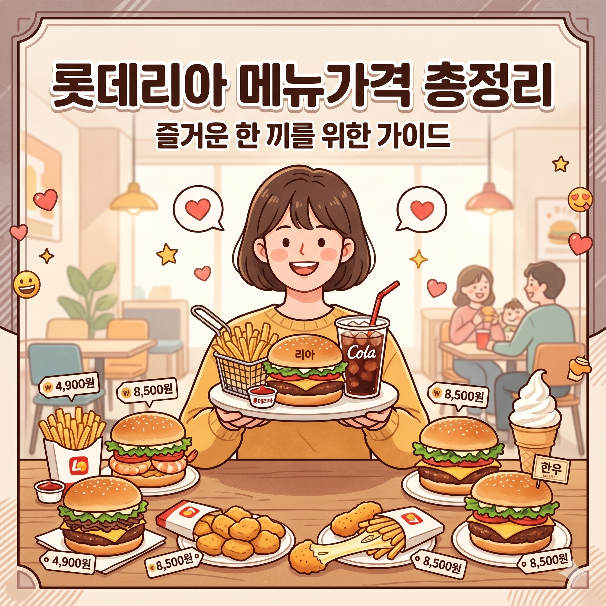 롯데리아 메뉴 가격 총정리: 즐거운 한 끼를 위한 가이드