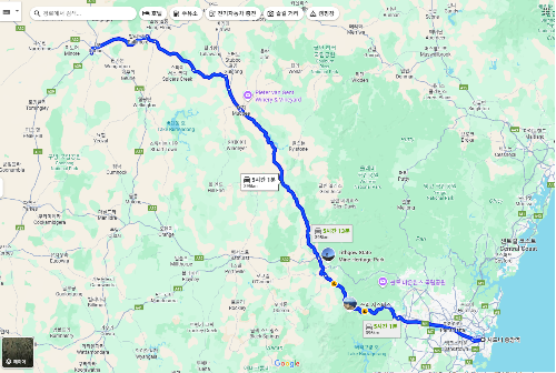 시드니에서 더보까지 여행 루트를 정리한 구글 마이맵 예시 – 센트럴역, 더보역, 타롱가주 동물원