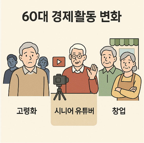 60대 경제활동 변화 (고령화, 시니어 유튜버, 창업)
