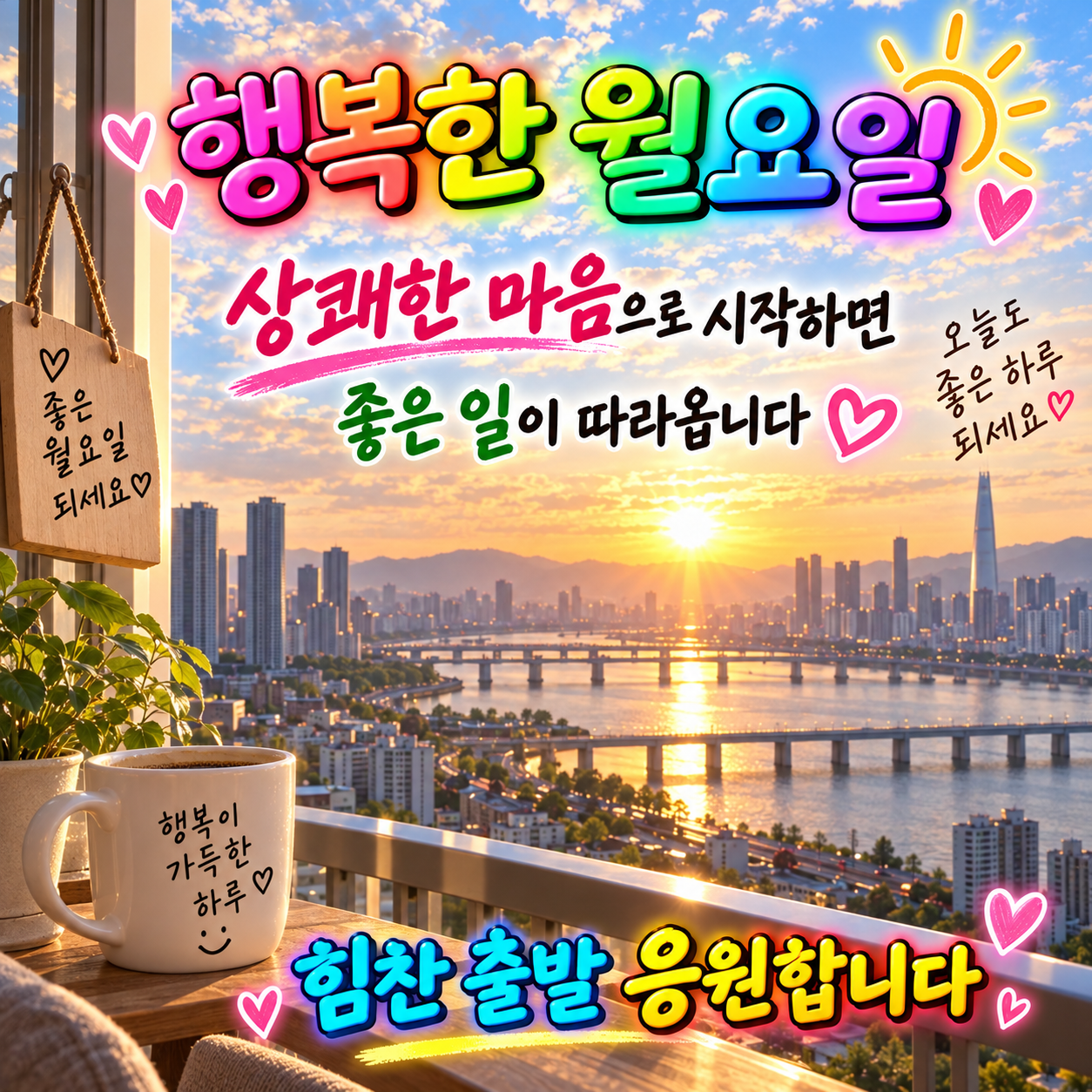 좋은 일이 따라오는 행복한 월요일 인사 이미지