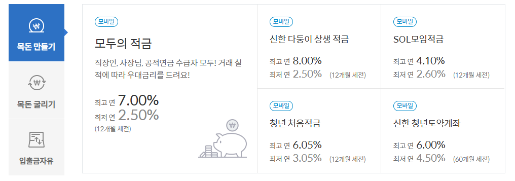 신한은행 모두의 적금 1년 만기 연7% 이자