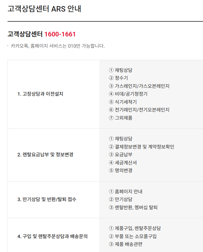 고객상담센터 ARS안내