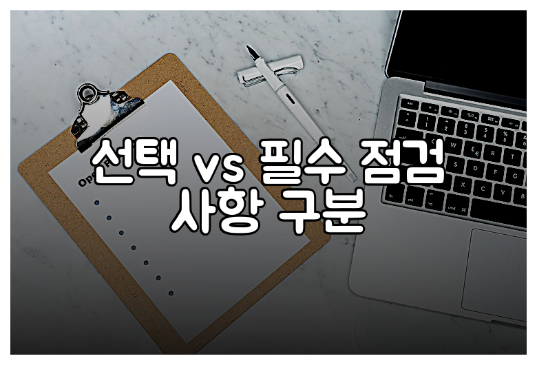선택 vs 필수 점검 사항 구분