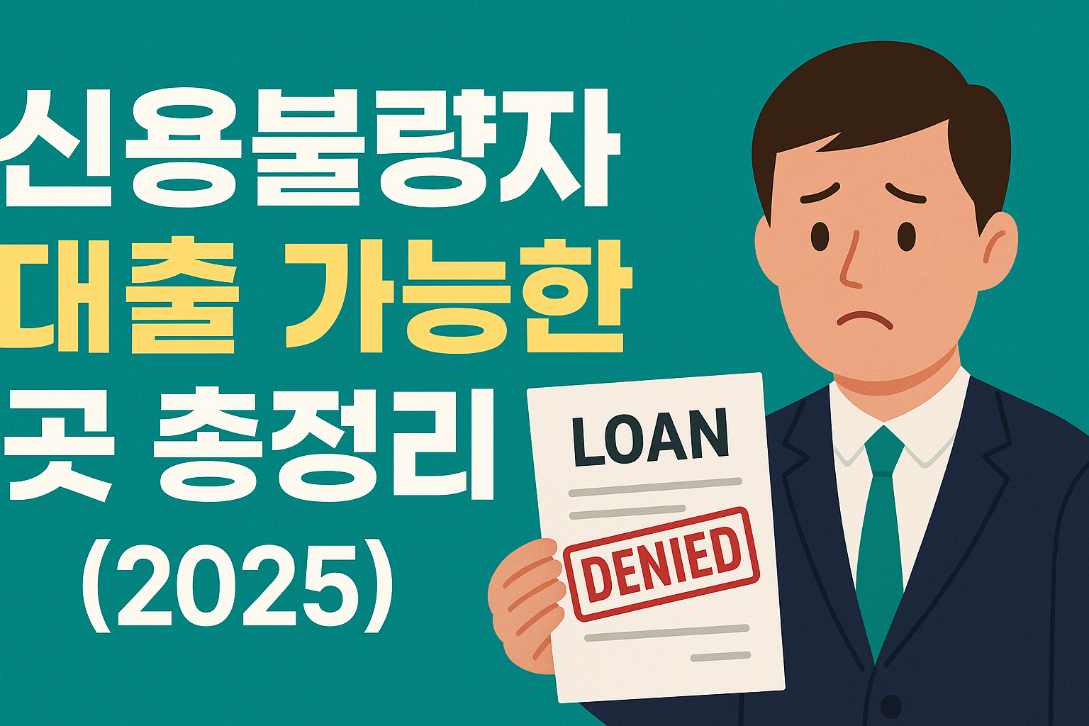 신용불량자 대출 정보를 담은 가로형 인포그래픽 이미지